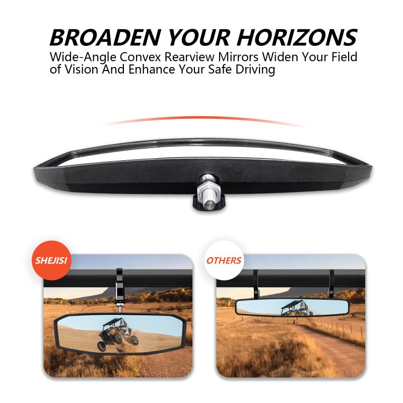 SHEJISI UTV Rearview Mirror for 1.5 "" to 2.0 ""Inch Roll Cage  New RZR Mirrors with Simple Adjustment of Viewing Angle  Compatible with Polaris RZR  Can Am Commanders  Honda Pioneer SXS  Kawasaki Mule - Image 4